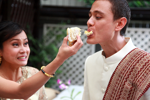 Mark Wiens and Ying Wiens on their wedding day