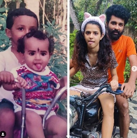 Meenakshi Raveendran and her brother