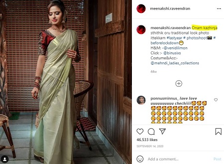 Meenakshi Raveendran celebrated the festival of Onam