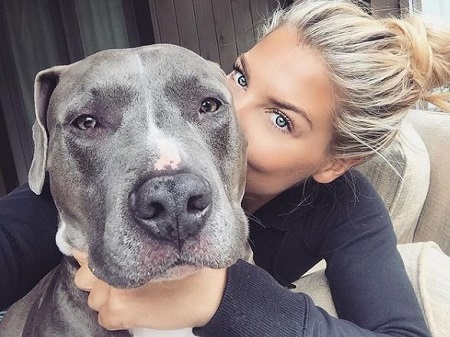 Melanie Collins with her pet dog