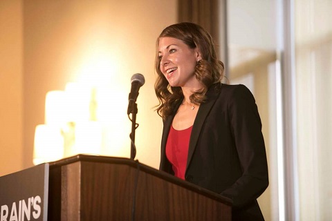 Melissa DeRosa giving speech