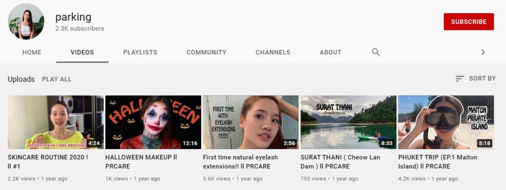 Panisara Rikulsurakan YouTube channel