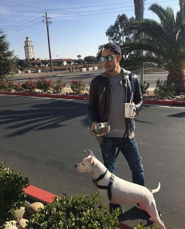 Peter Zurkuhlen with his pet dog