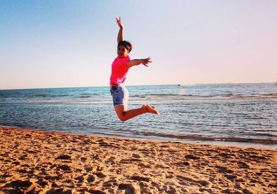 Pranati Nayak at beach