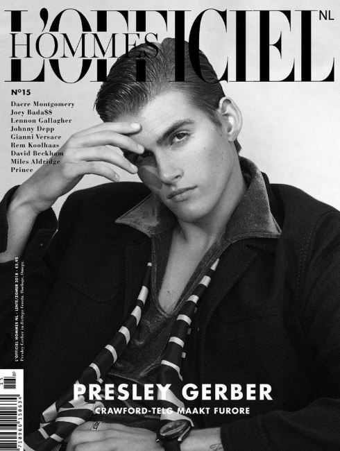 Presley Gerber featured in L'Officiel Hommes magazine