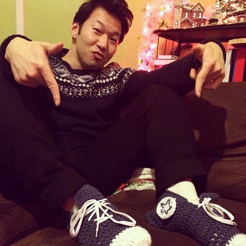 QPark flexing his new pair of shoes