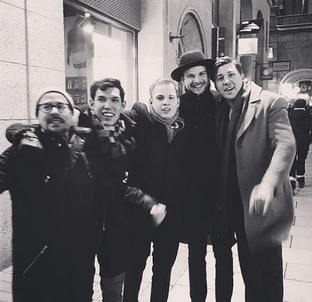 Robert Sandberg with his friends