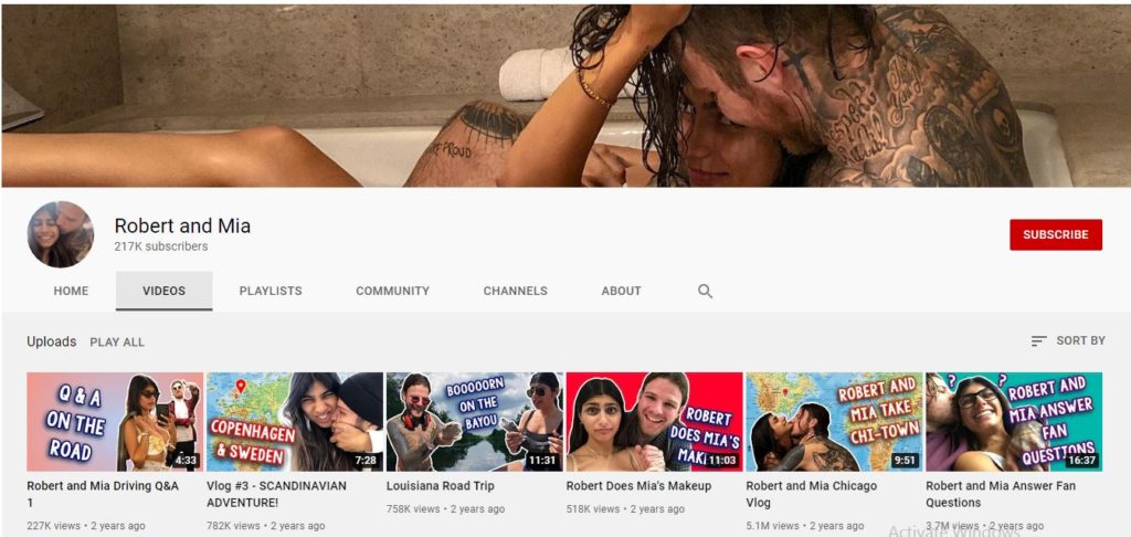 Robert and Mia Youtube channel