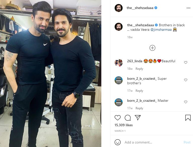 Shehzada Dhami with his brother Jim Sharma