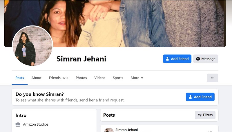 Simran Jehani has over 2,633 friends on Facebook