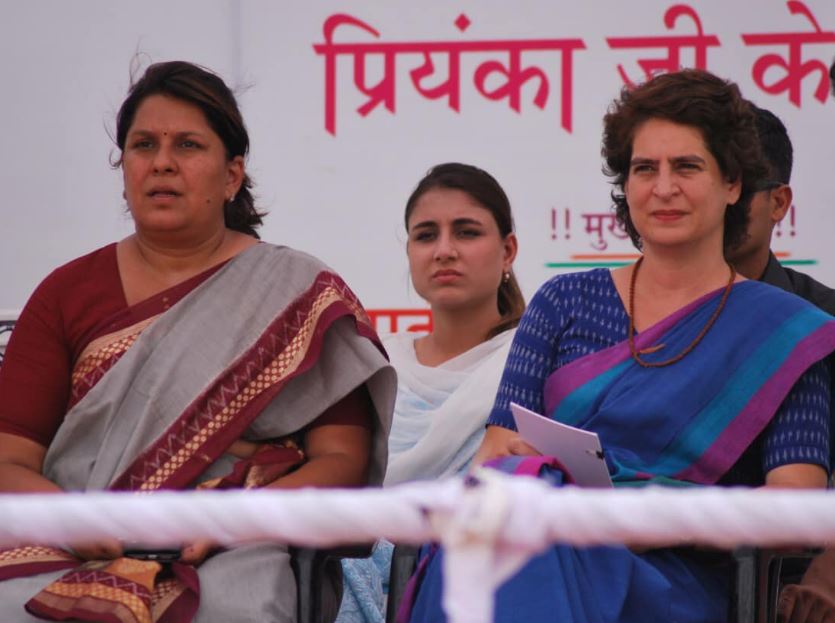 Supriya Shrinate with general secretary of INC Priyanka Gandhi