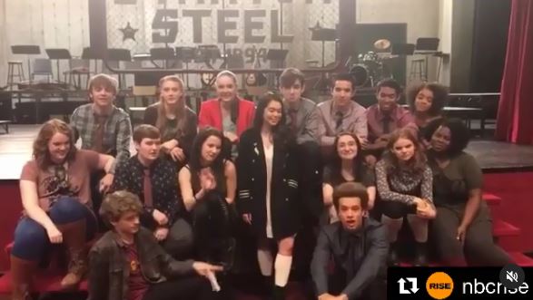 Ted Sutherland and the cast members of Rise