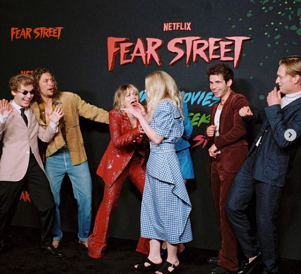 Ted Sutherland with the cast of Fear Street