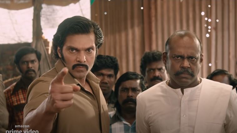 The famous actor Pasupathy with the lead actor Arya