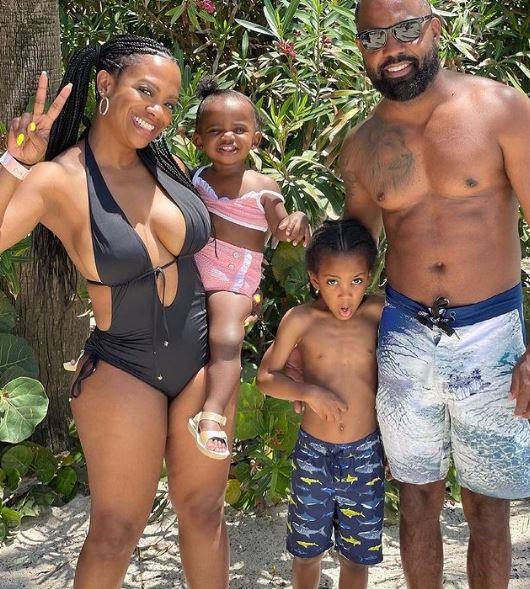 Todd Tucker with his wife and children