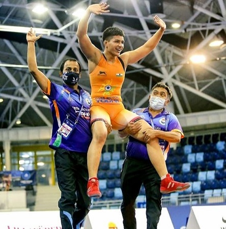 Wrestler Priya Malik wins gold at World Cadet Wrestling Championships in Tokyo Olympics