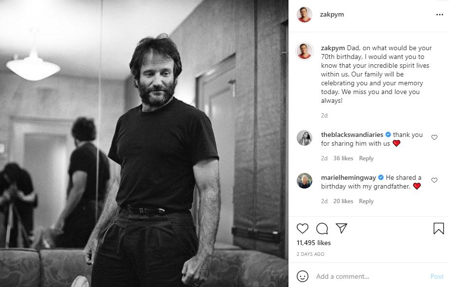 Zak Williams wished his father 'Happy Birthday'