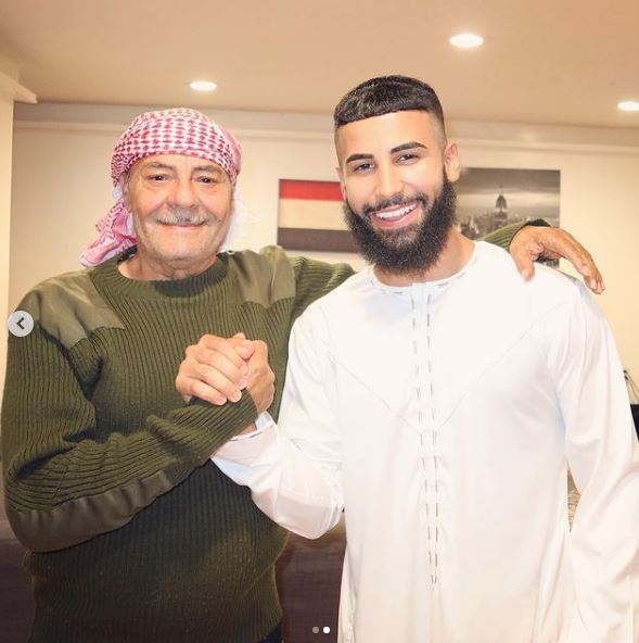 Adam Saleh with his dad