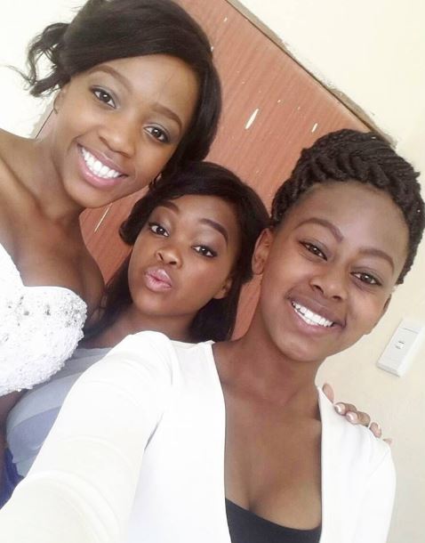 An old photo of Buhle Manyanthi with her sisters