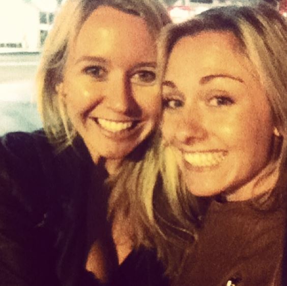 An old photo of Charlotte Bellis with her bestie