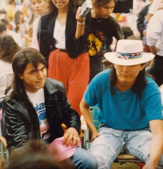 An old photo of Paulina Alexis' dad and uncle