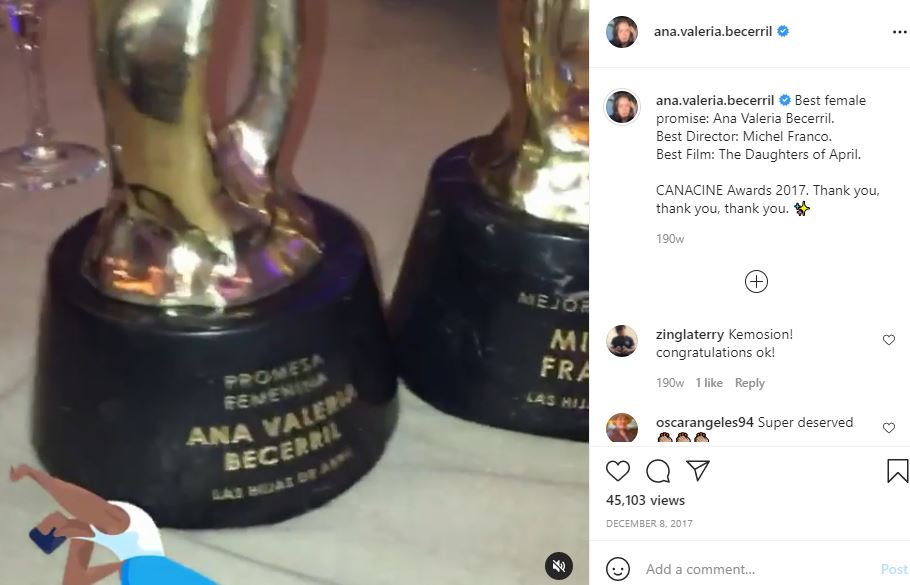 Ana Valeria Becerril won the award for Best Female Promise
