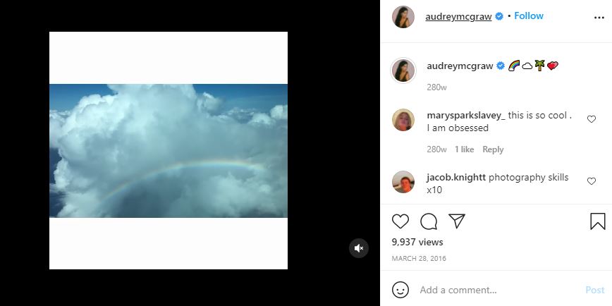 Audrey McGraw's first Instagram post