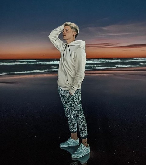 Augusto Gimenez on a beach in Aregentina