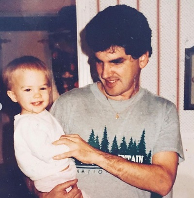Becca Tilley childhood picture with her father