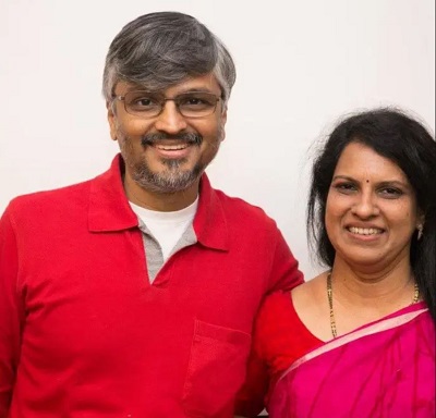 Bharathi Baskar with her spouse Baskar Lakshamanan