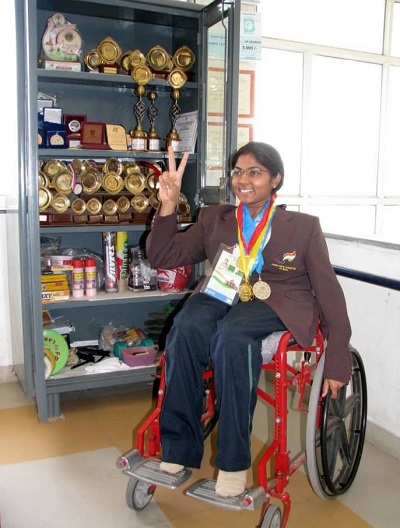 Bhavina Patel with her Medals and Trophies