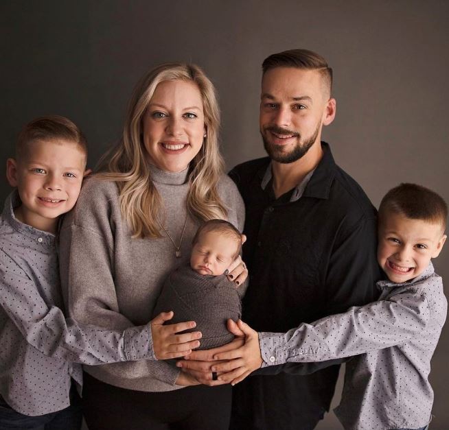 Briana Culberson with her husband Ryan Culberson, kids Troy William Culberson, Owen Culberson, and Hank Culberson