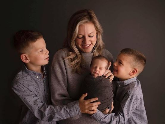 Briana with her sons Troy William Culberson, Owen Culberson, and Hank Culberson