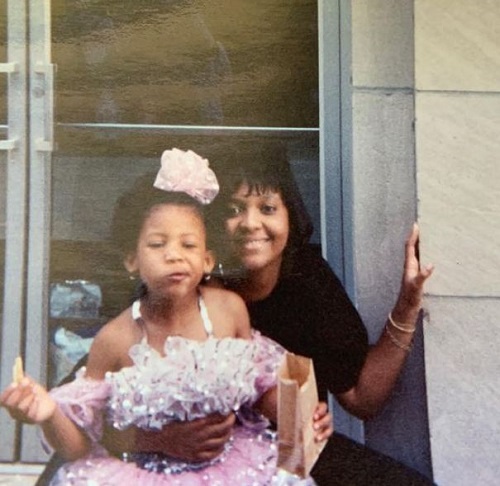 Brittni Mealy was photographed with her mother Sheila R