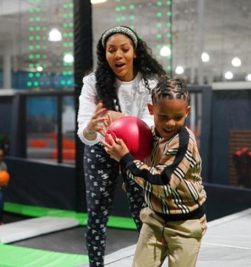 Brittni Mealy was seen playing with her child Prince Wilburn
