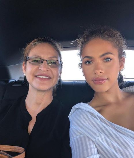 Camila Kendra with her mother