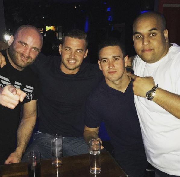 Carl Woods with his friends