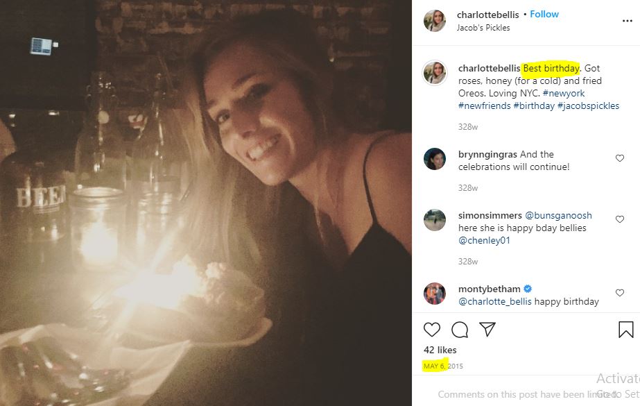 Charlotte Bellis birthday