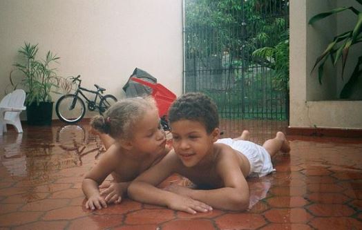 Childhood image of Camila Kendra with her brother