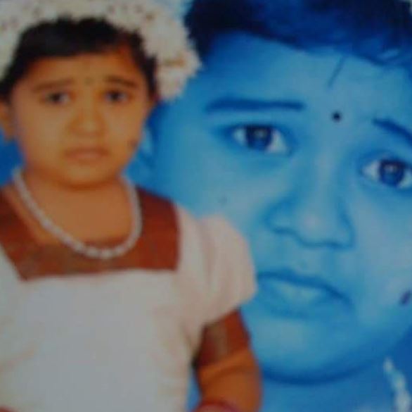 Childhood image of Saranya Sasi