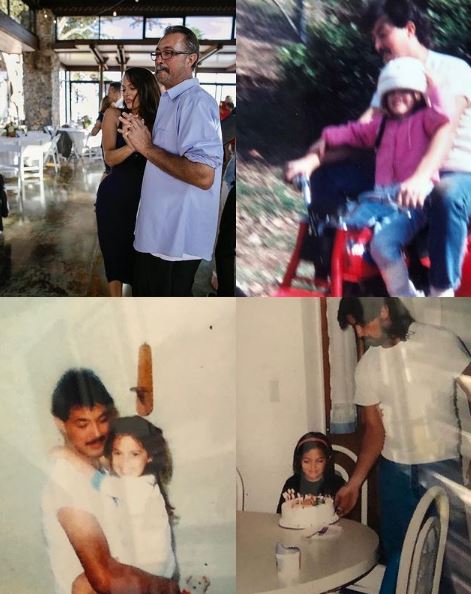 Constance Nunes with her father