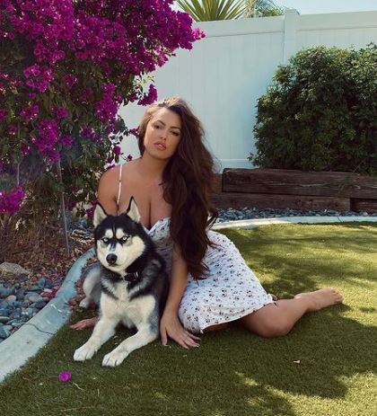 Constance Nunes with her pet dog Buff