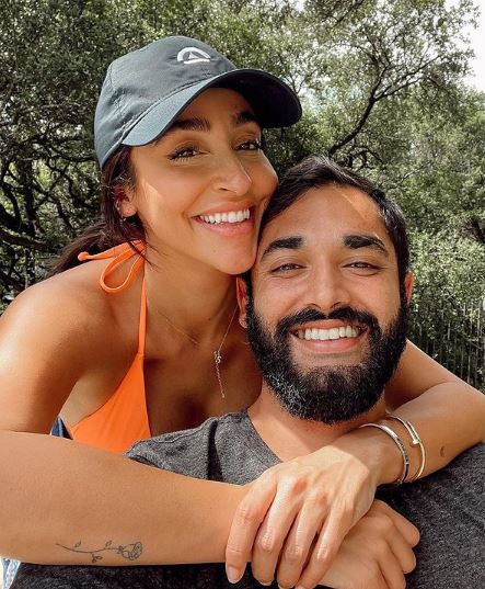Courtney Shields with her fiancé Ishaan Sutaria