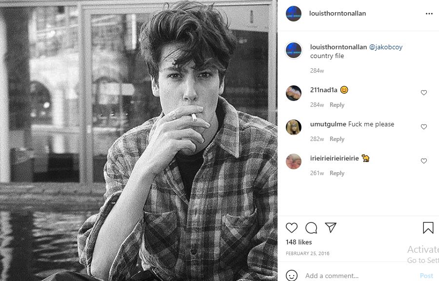 First Instagram post of Louis Thornton-Allan