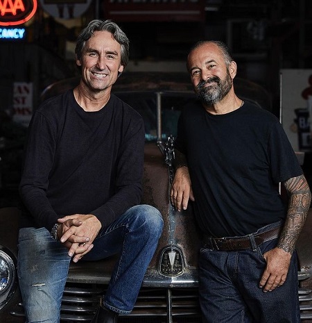 Frank Fritz and Mike Wolfe in a photoshoot for American Pickers