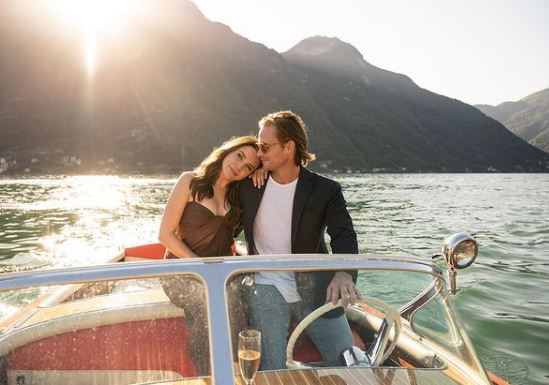 Grant Hughes with his fiancée Sophia Bush
