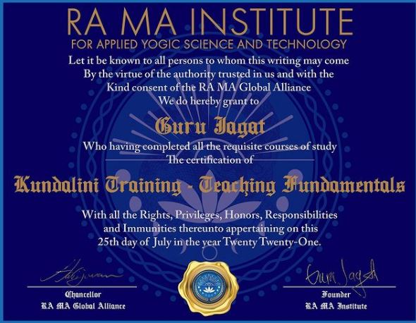 Guru Jagat is the founder of RA MA Institute