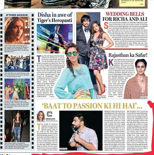 Harsh Gujral interview appeared in Newspaper