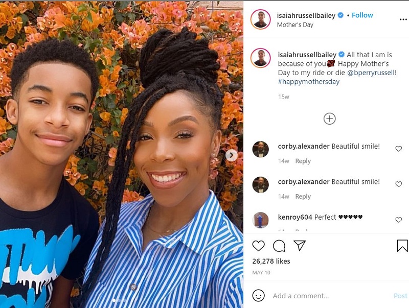 Isaiah Russell-Bailey with his mother Brittany Perry-Russell