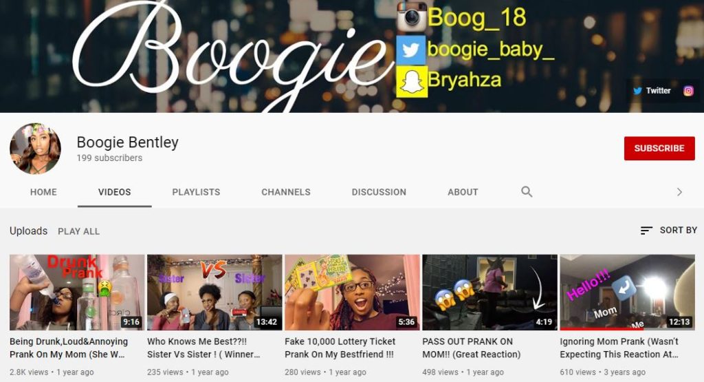 Jaycee Shakur YouTube account